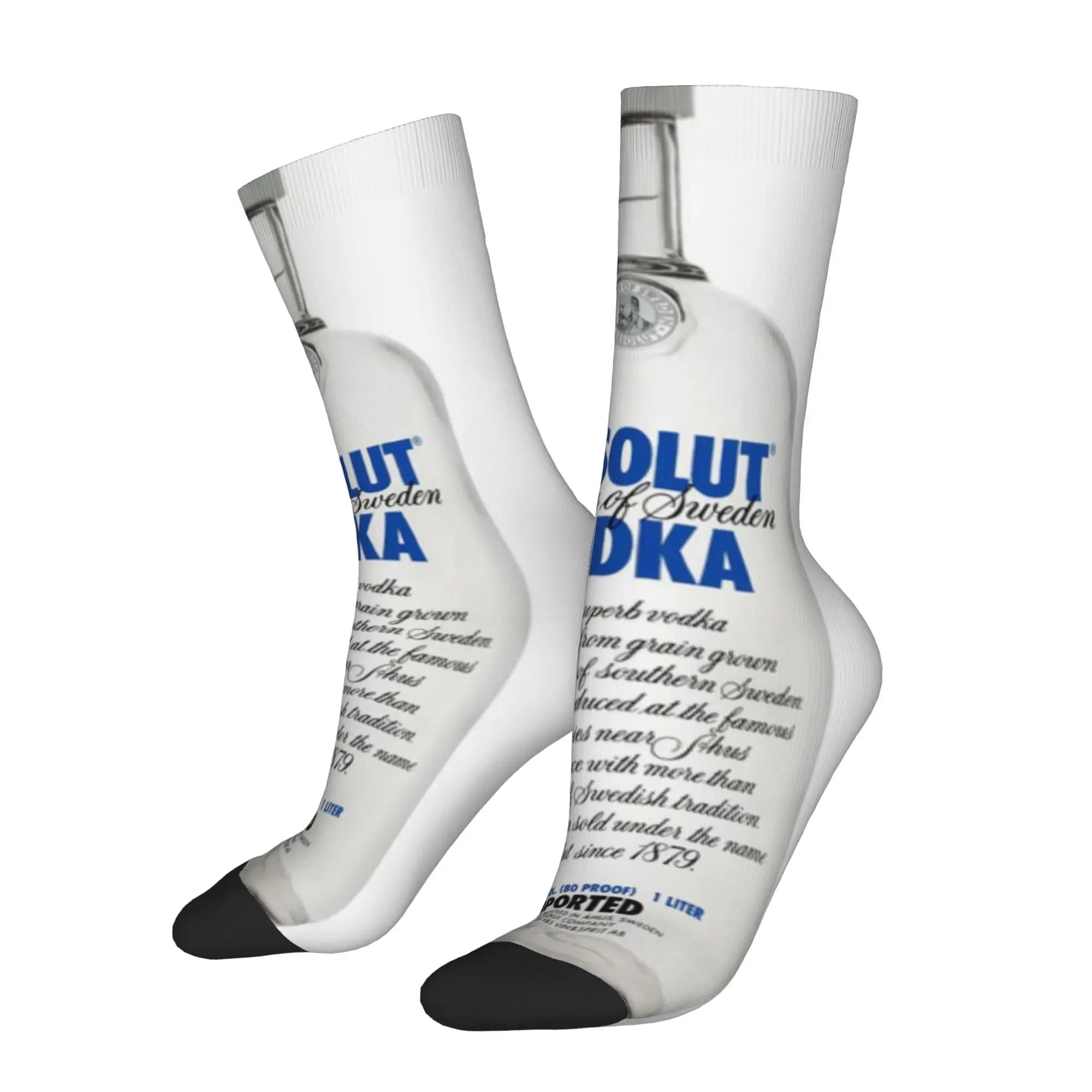 Funny Sock aAbsolut Vodka aAbsolut Vdka9 Vintage Quality Pattern Printed Men Socks Novelty Men's Socks