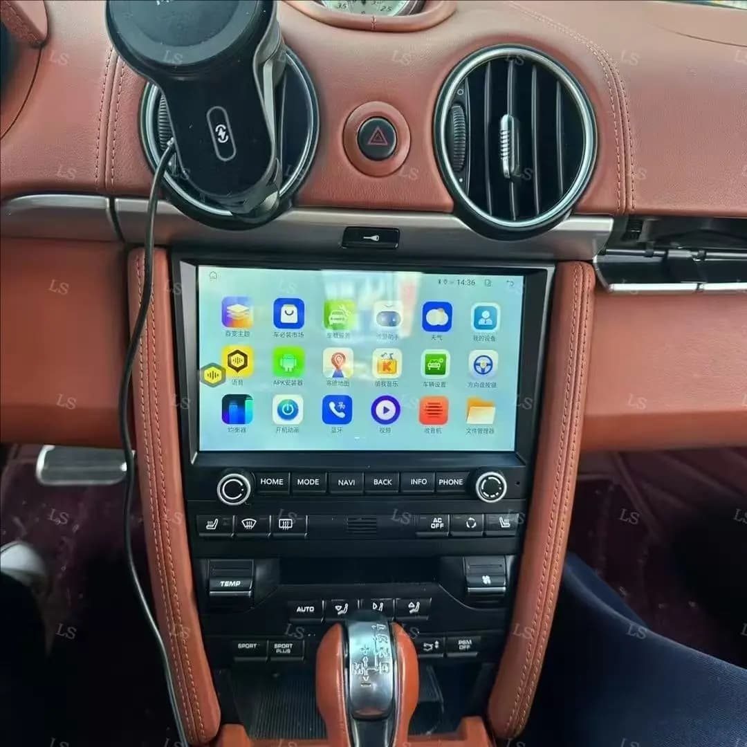 CarPlay Android 14 Lettore multimediale per auto Navigazione GPS 4G WiFi Bluetooth Autoradio per Porsche Cayman Boxster 911 718 2010-2017