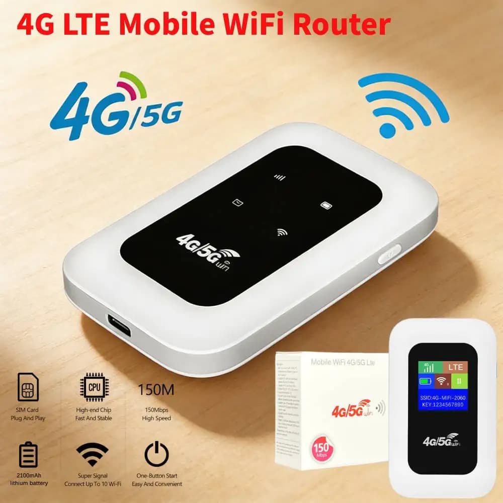 4G LTE Mobile WIFI Router 150Mbps Wireless Router with SIM Card Slot 2100mAh Portable MiFi Modem Pocket Wifi Hotspot Repeater