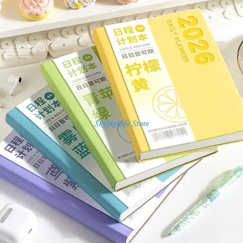 E65E 2026 Day Planner 13 Month From 2025.12-2026.12 Softcover Leather Daily Journal Academic Planner Notebook For Scheduling