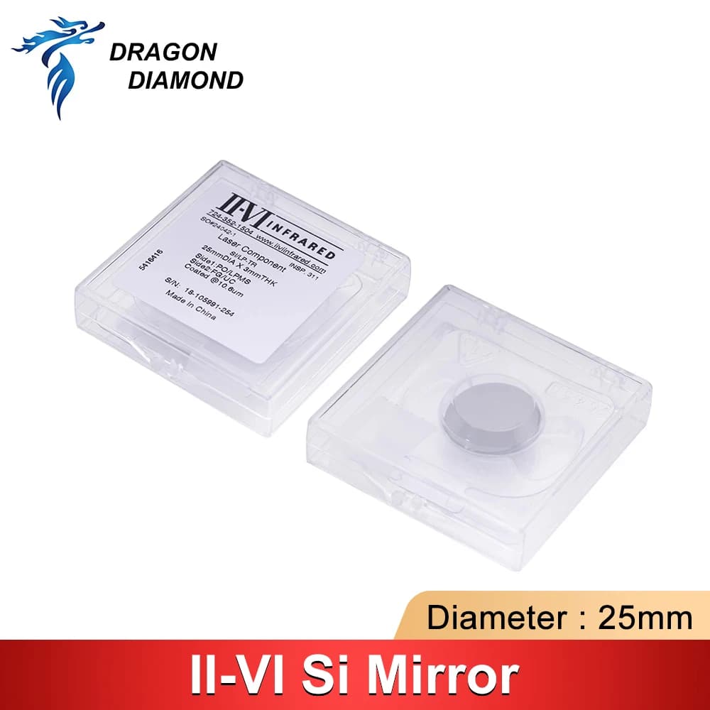 II-VI infrarossi Si specchio riflettente Laser 25mm spessore 3mm riflettore Laser Co2 per macchina per incidere di taglio Co2