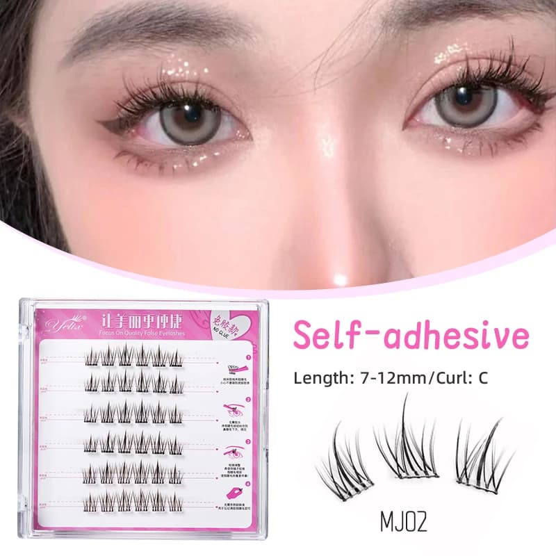 Eyelash Yelix Self-adhesive Eyelash Cluster Eyelash No glue needed Self-adhesive Natural Eyelash Extension Kit DIY