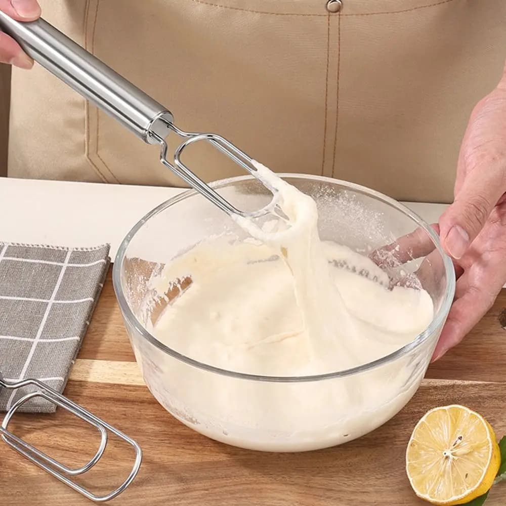 Frusta Manuale in Acciaio Inossidabile Antiruggine con Manico Ergonomico, Mixer per Impasto Antiaderente Multifunzionale