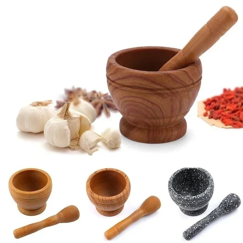New Resin Mortar And Pestle Set Kitchen Small Cooking Tool Garlic Herb Spice Mixing Grinding Crusher Bowl Restaurant Supplies