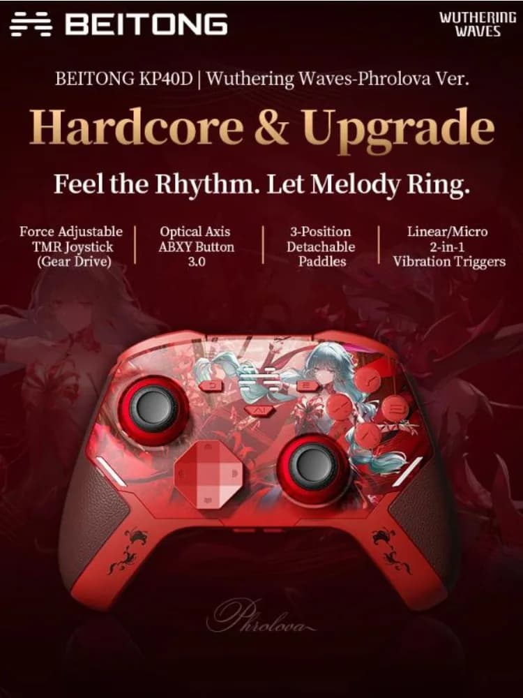 BEITONG Wuthering Waves Gamepad Phrolova Ver KP40D Elite Controller Hall/Micro Vibrazione Trigger Forza Joystick TMR regolabile