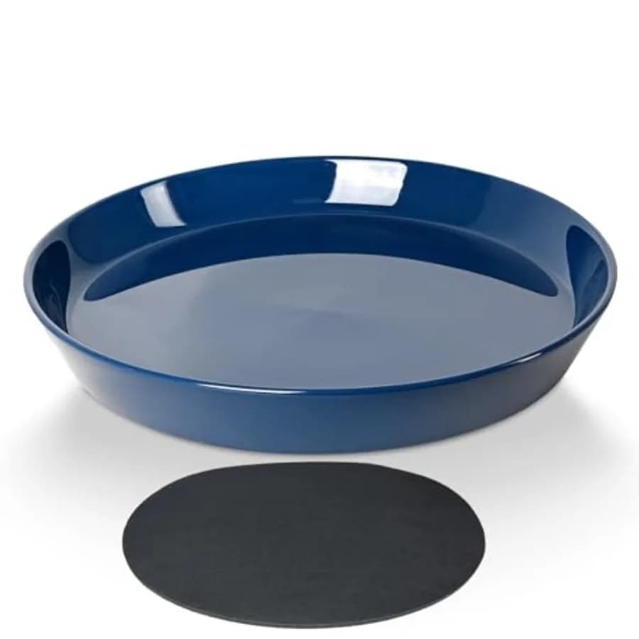 1 Confezione di Sottovasi Profondi per Piante, Vassoi Raccogli Acqua per Fioriere da Interno ed Esterno, Vasca per Uccelli, in Ceramica Resistente