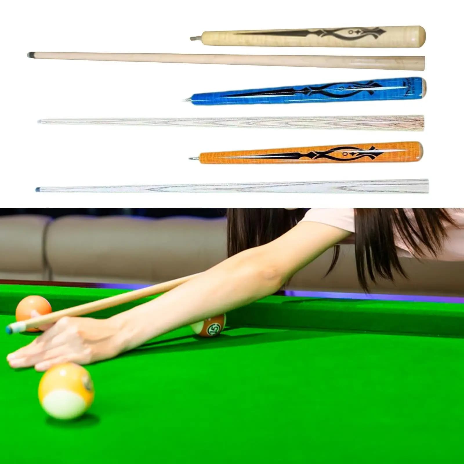 Stecca da Biliardo Professionale Portatile 42 Pollici 1/2 Divisibile per Break e Salto, Ideale per Bar, Allenamento, Giocatori Domestici e Adulti