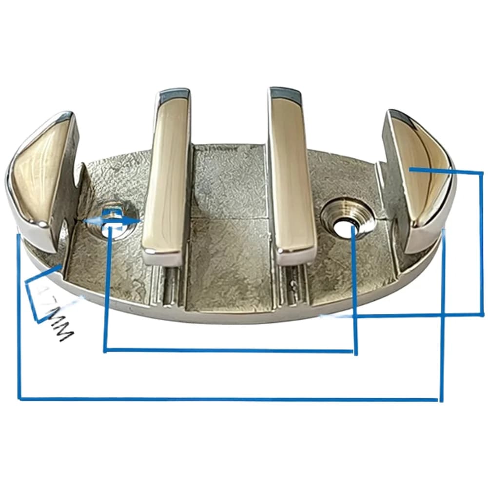 Marine Rope Cleat Constructed from 316 Stainless Steel with Zigzag Pattern Yacht Boat RV Tether Seat 8.7x4.8x2.3cm