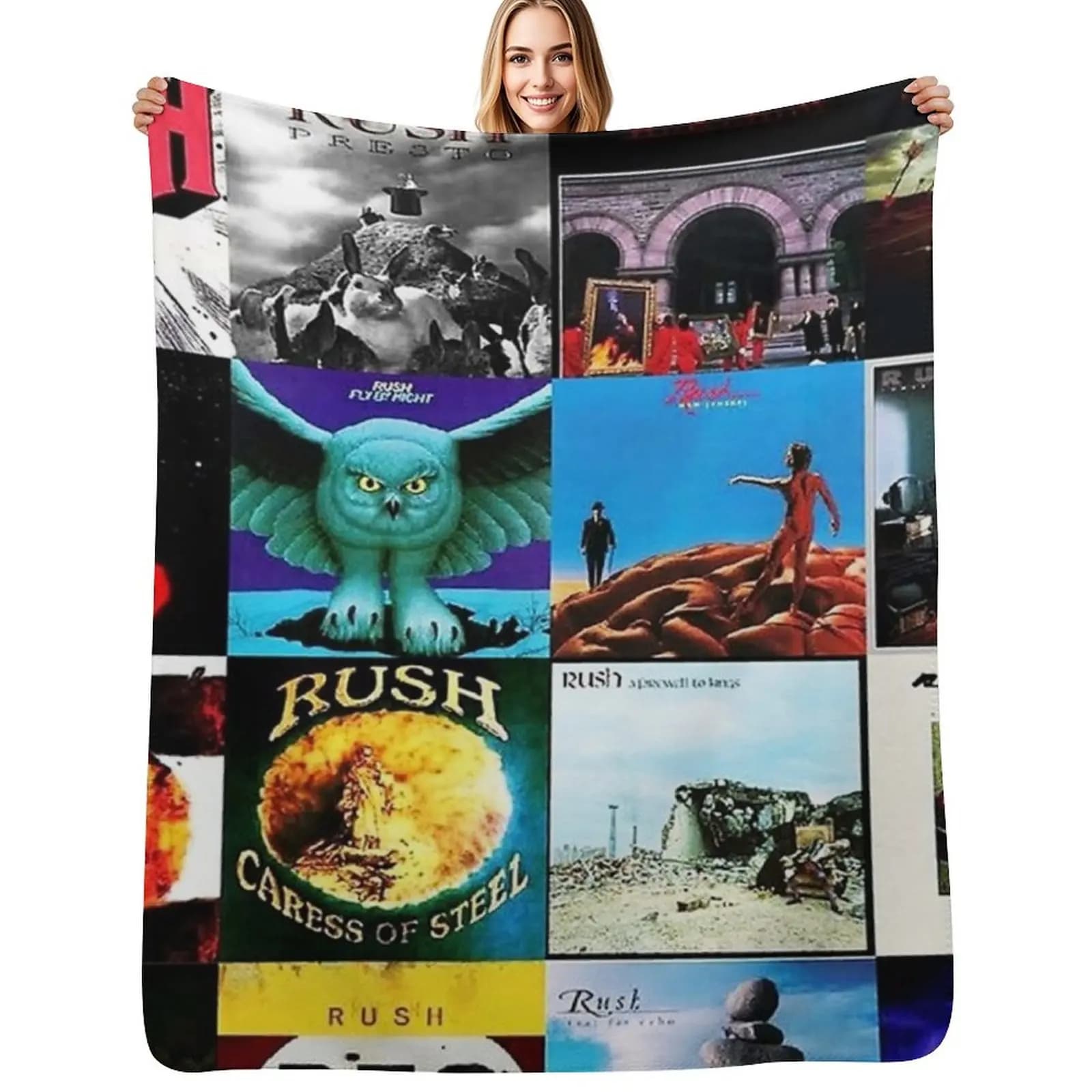 Completed All Album Cover RushBand || 001 Throw Blanket Cozy Napping Blanket Gift for Mom Dad