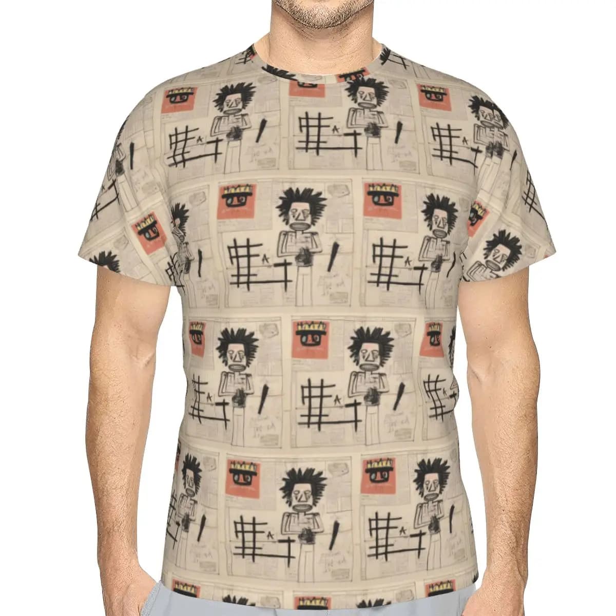 Newspaper Sketch Book 100% Cotton T-Shirt Men'sClassic T Shirts Men O-Neck Short Sleeve