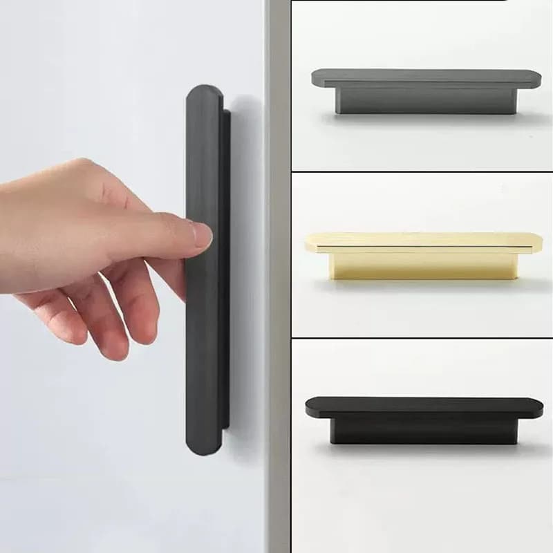 Maniglia per mobili di alta gamma da 126mm-349mm, per ante di armadi, guardaroba, cassetti e scarpiera, maniglia allungata, nera, grigia, oro