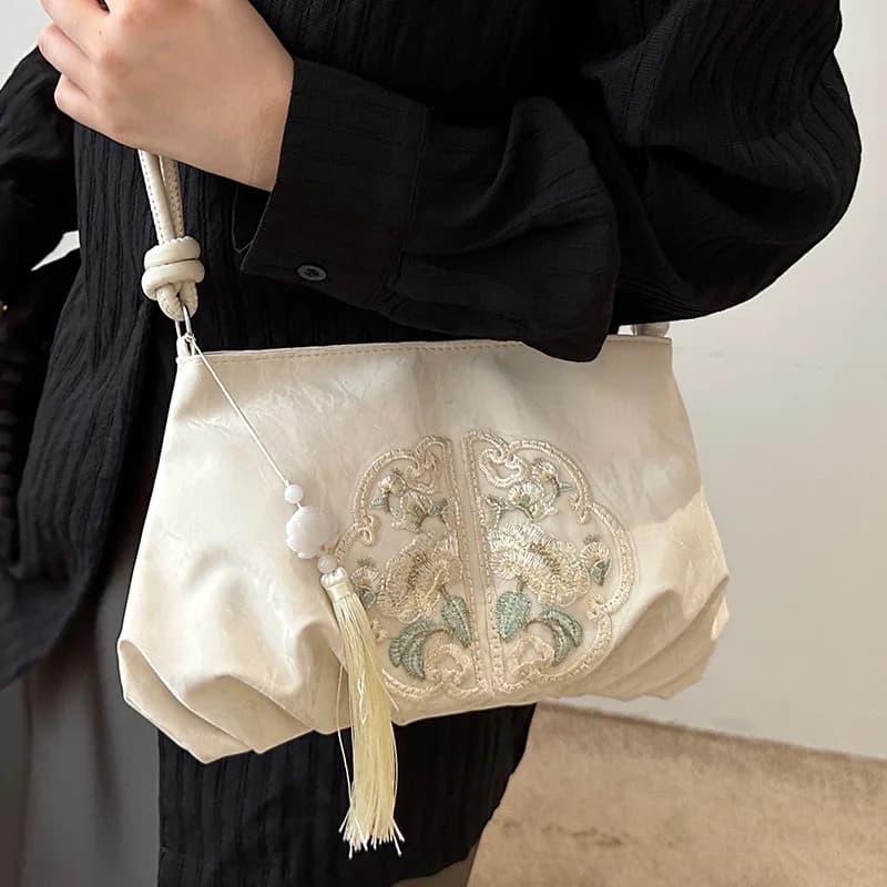 Borsa stile da donna in estate Borsa con nappe alla moda e versatile da donna, elegante borsa a tracolla a spalla singola