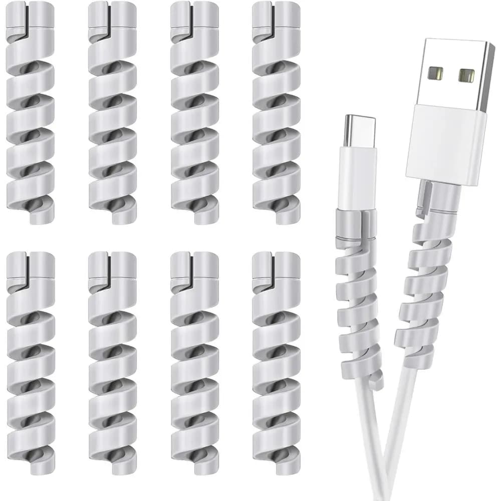 Silicone Cable Protectors - 12 Pack for Headphones, Laptops, Cellphones and More