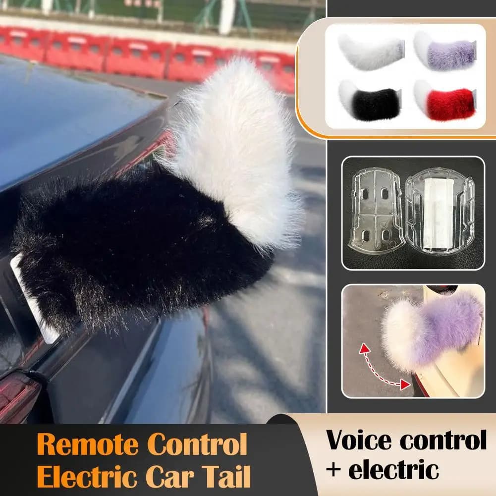 Coda Elettrica per Auto con Telecomando, Movimento e Suono, Coda Peluche Carina e Divertente, Decorazione Auto