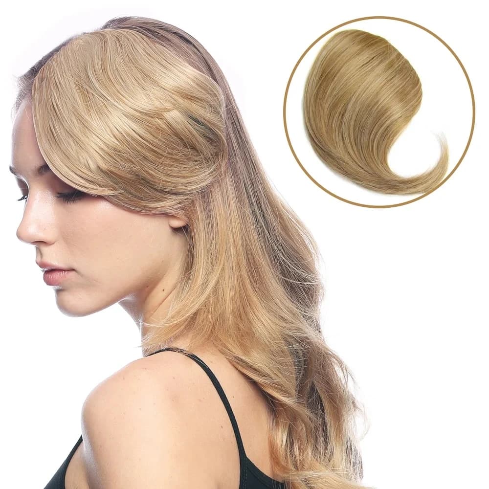 Jeedou Hair Bangs Extension 2Clips Clip-On Bangs Asymmetric Gradient Fringe Realistic Synthetic Hairpiece Effortless Styling