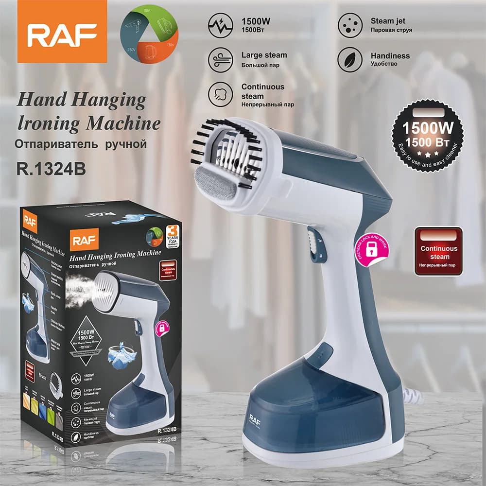 Piroscafo portatile per vestiti Piroscafo portatile per indumenti da 1500 W, piccolo ferro da stiro a vapore, vaporiera e ferro da stiro 2 in 1, vapore continuo, vapore grande