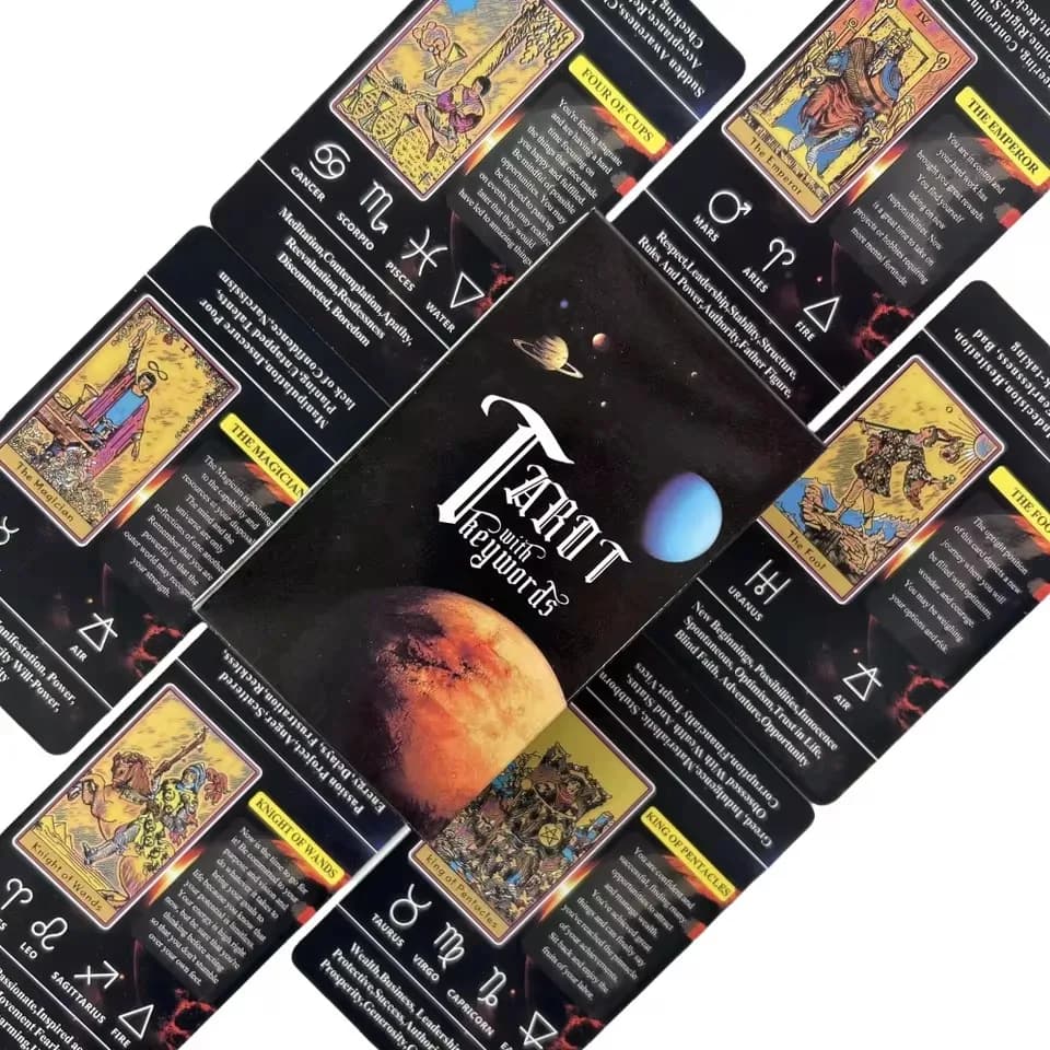 Tarot Cards For Beginners With Meaning On Them, Pocket Size Tarot Learning Deck, Fortune Telling Game