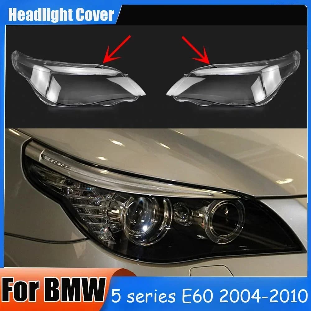 Auto Faro Anteriore Copertura per BMW Serie 5 E60 E61 2004-2010 Lente Fari Paralume In Vetro Trasparente Borsette di Alta Qualità