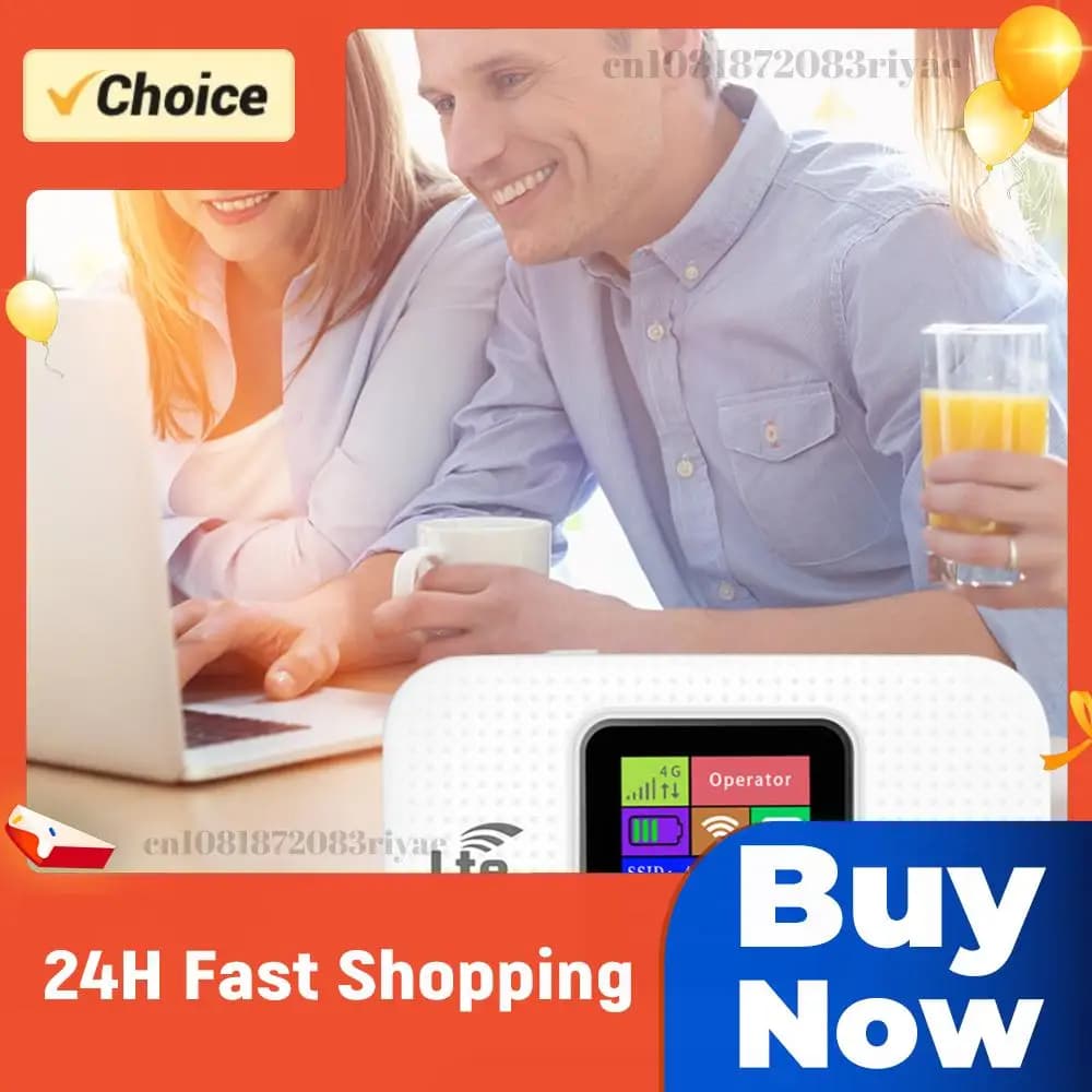 4G LTE Portable WiFi Router with SIM Card Slot, Smart WiFi Router with Qualcomm MSM8916 Chip, Plug & Play for Travel