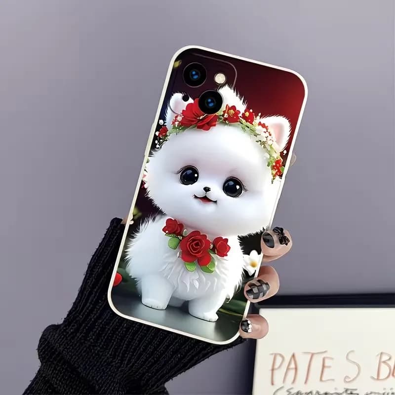 Per iPhone 17 16 15 14 13 12 11 Pro Xs Max Plus Air Mini XR X 17e 16e – Custodia Opaca con Motivo Cane Carino e Cover Antiurto