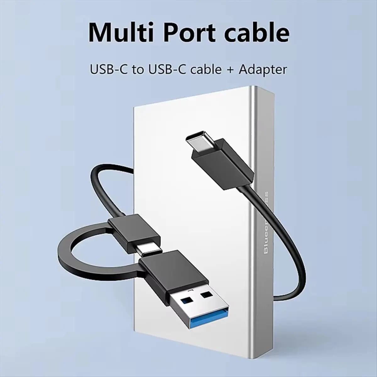A46U Sas Hard Drive Enclosure Usb C to 2.5/3.5 Inch SAS/SATA Support Max 20gb Disk External Hdd Case EU Plug