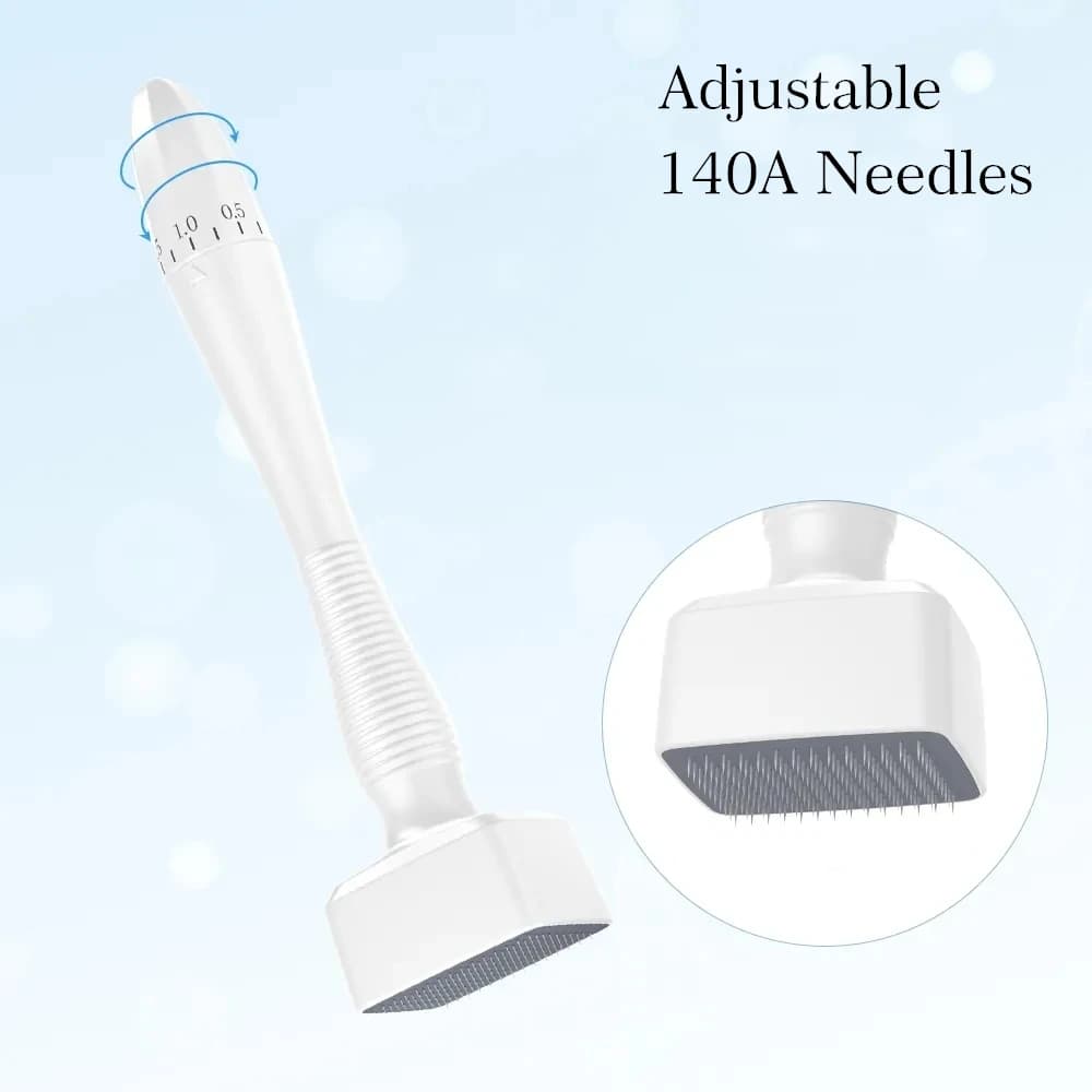 1 Pezzo Derma Stamp 140 in Titanio Regolabile per Microneedling, Sterile, per Viso, Barba e Strumenti per la Cura della Pelle