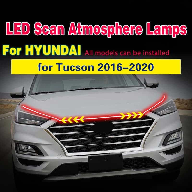 LED Auto Cofano Luci Striscia Lampade Universali Luci Ambientali Per Hyundai Tucson 2016-2020 Start-Scan Luce di Marcia Diurna DRL