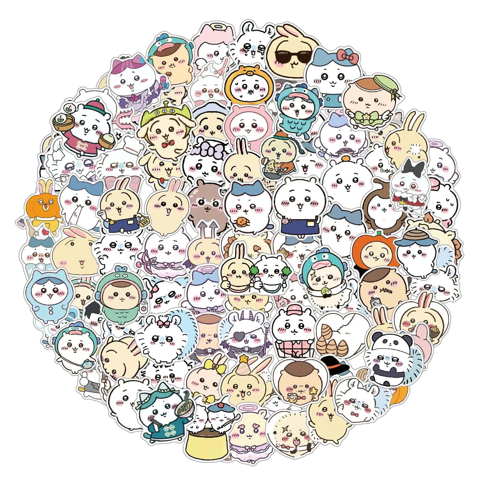 100 pieces Kawaii Jiikawa stickers cartoons decorative desk laptop scrapbook luggage stationery sticker graffiti cute for gift for children