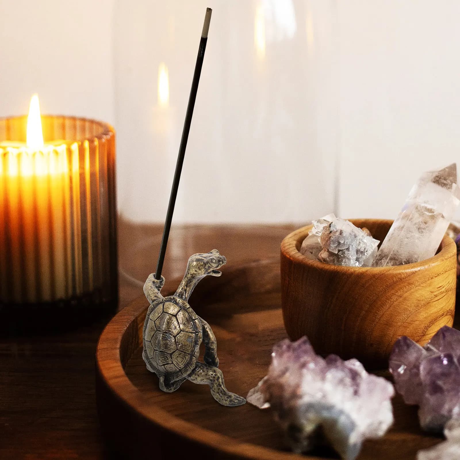 2Pcs Turtle Incense Holder Metal Burner Home Decor Meditation Yoga Room Air Purifier Incense Stick Holder