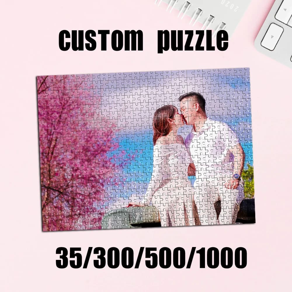 35/300/500/1000pcs Personalized Custom Photo Puzzle couple photos Father's Day Back To School Halloween Christmas New Year