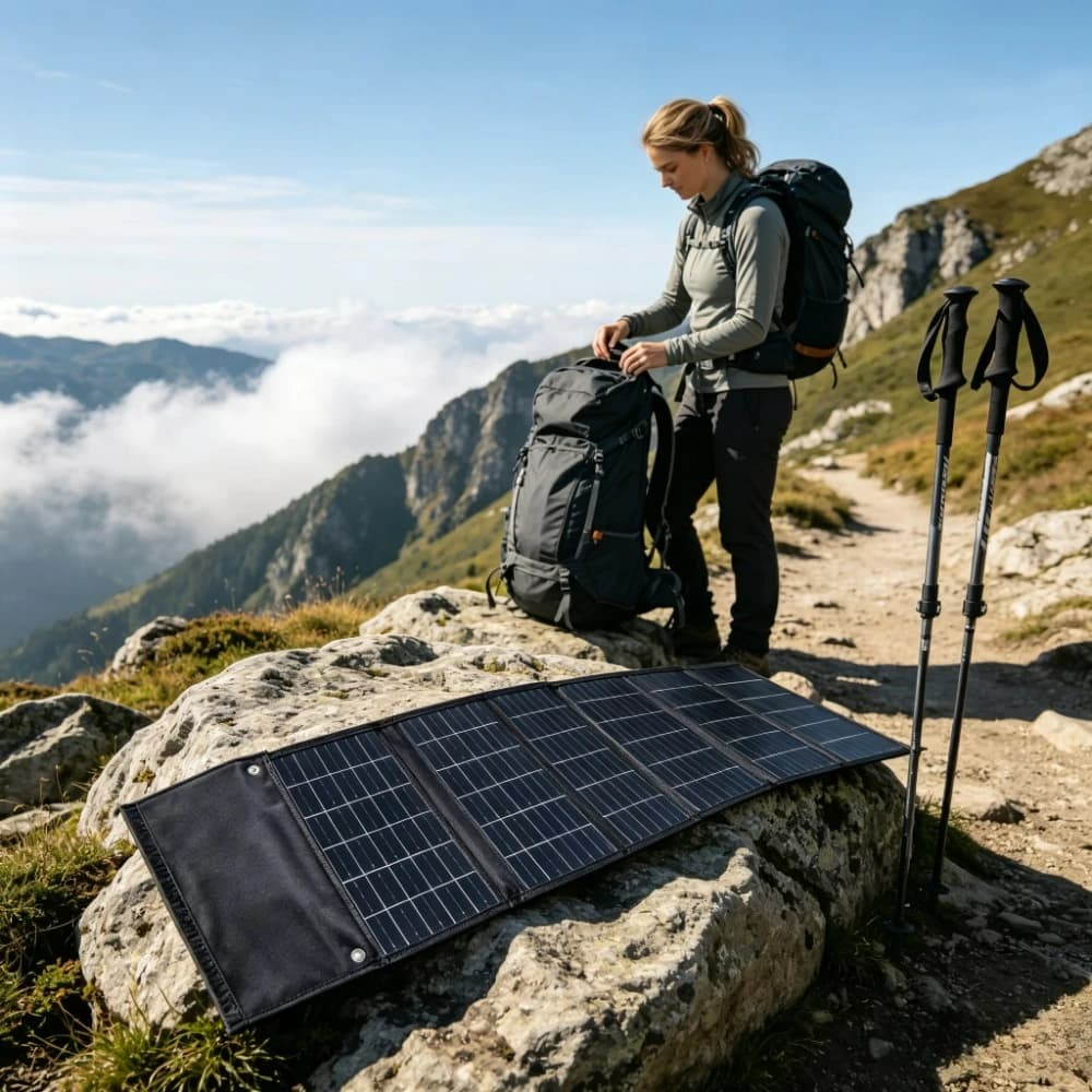 Emergency Power Backup 50W 90W Portable Foldable Solar Charger ETFE Waterproof Solar Bank Dual USB DC Output For Camping Hiking