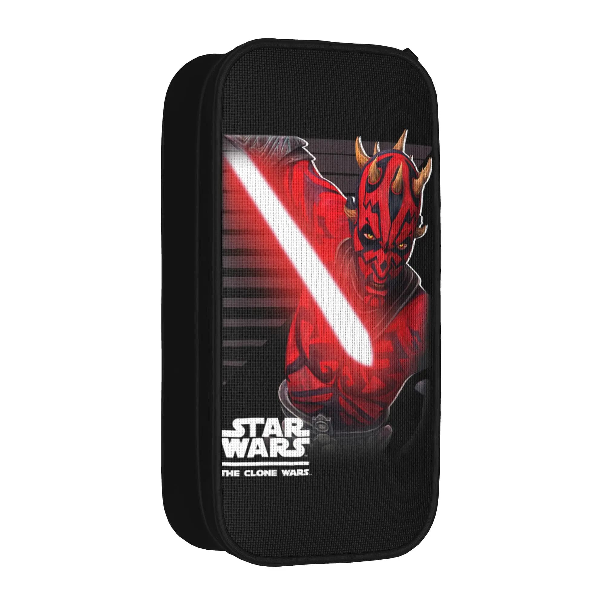 Astuccio portapenne con ritratto di Darth Maul di The Clone Wars, astuccio grande per bambini, borsa portaoggetti, articoli scolastici, cosmetici, cancelleria