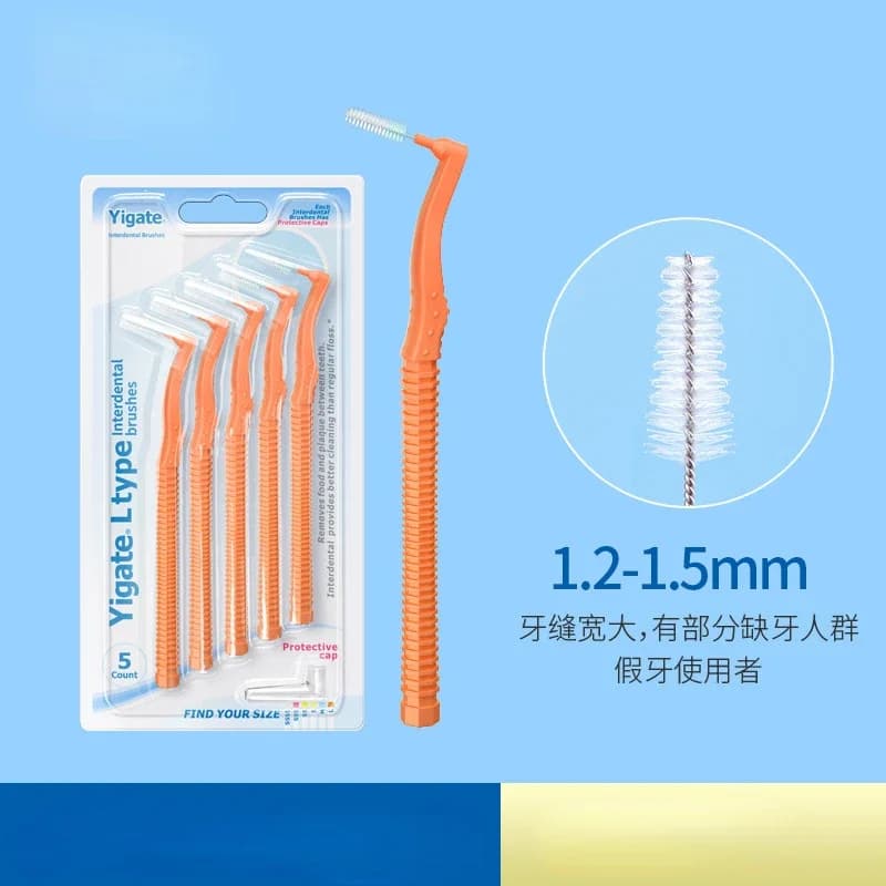 Interdental brush for L-shaped gums Oral dental tool for cleaning adult teeth