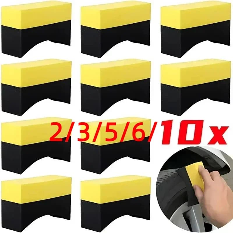 Set di 2/10 Spugne per Pulizia Auto, Spazzole per Lavaggio Ruote e Pneumatici, Spugna Assorbente, Spazzole per Lucidatura e Ceratura