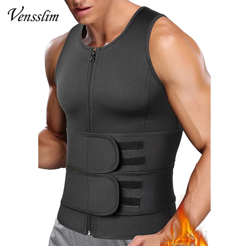 Shaper per il corpo da uomo Vita Trainer Sauna Gilet Doppia cintura Camicia per il sudore Corsetto Top Addome Dimagrante Shapewear Bruciare i grassi Tute fitness