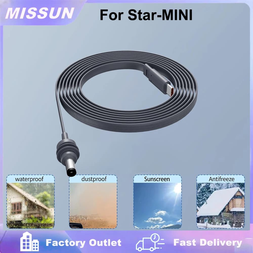 Cavo di alimentazione USB-C a DC per Starlink Mini, cavo piatto impermeabile con ingresso USB Type-C compatibile con Starlink Gen3 Mini