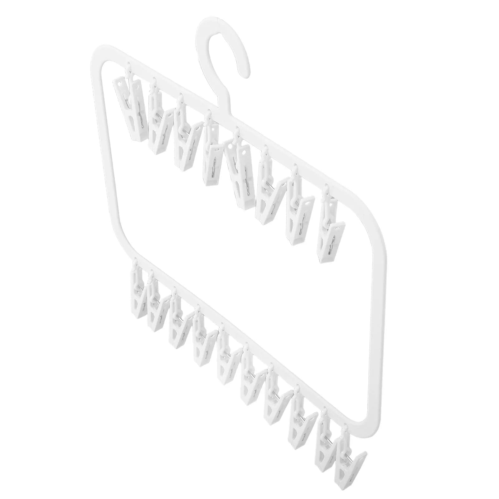 18-Clip Clothes Hanger Drying Rack Windproof Small Closet Organizer Space Saving Hanger Storage Organizer for Baby Clothes Socks