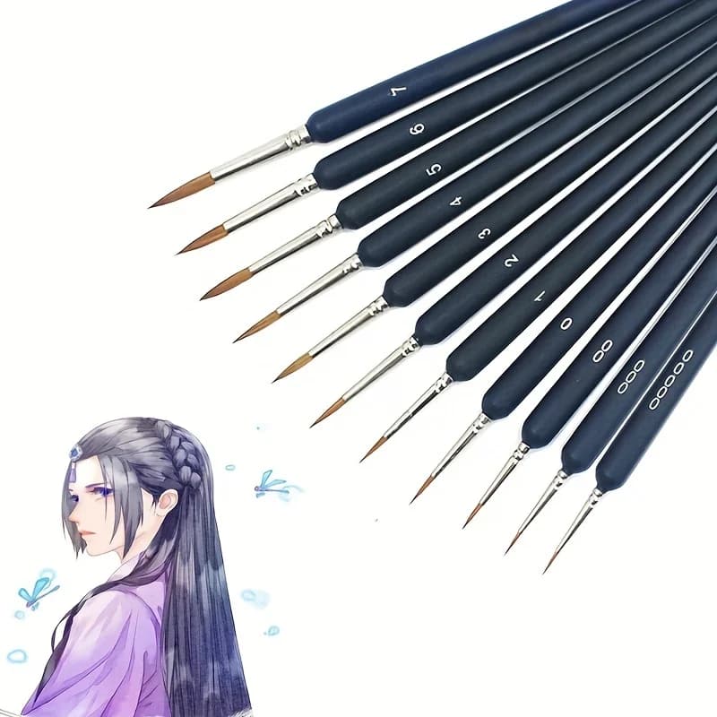 11/22Pcs Premium Miniature Fine Detail Paint Brushes Set Mini Tiny Paint Brush Thin Tip Paint Brushes For Oil Watercolor Acrylic