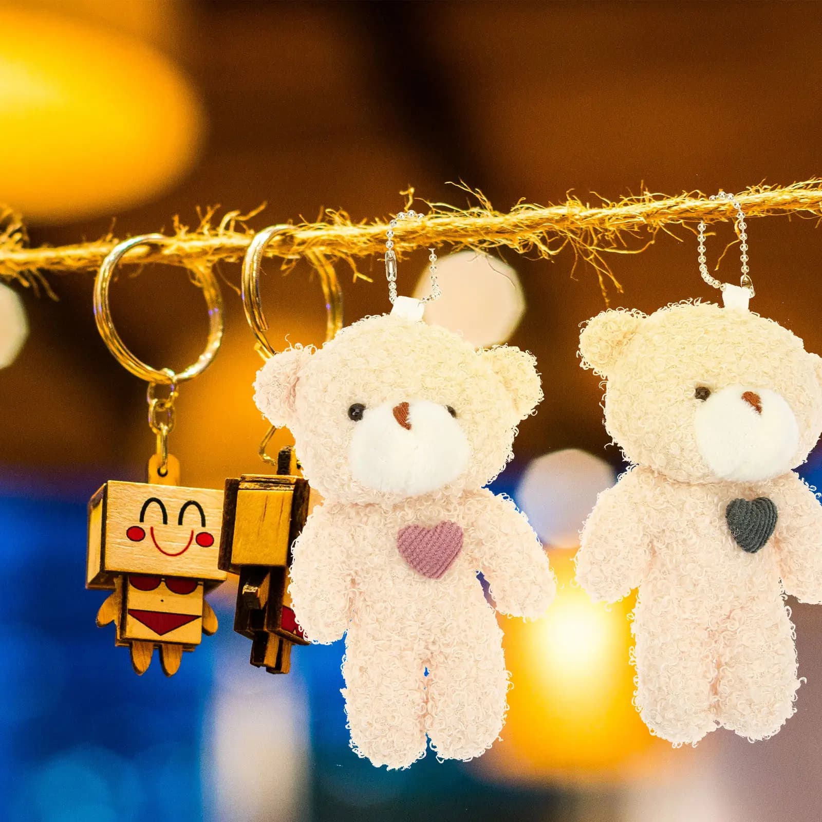 12 Pezzi Ciondolo Portachiavi Orsetto di Peluche Morbido e Confortevole da Appendere a Borsa o Zaino