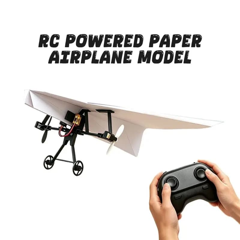 ABUM-DIY RC Paper Airplane Kit Plane With Gyro Stabilizer Aircraft For Boys Girls Backyard Park Beach Camping School