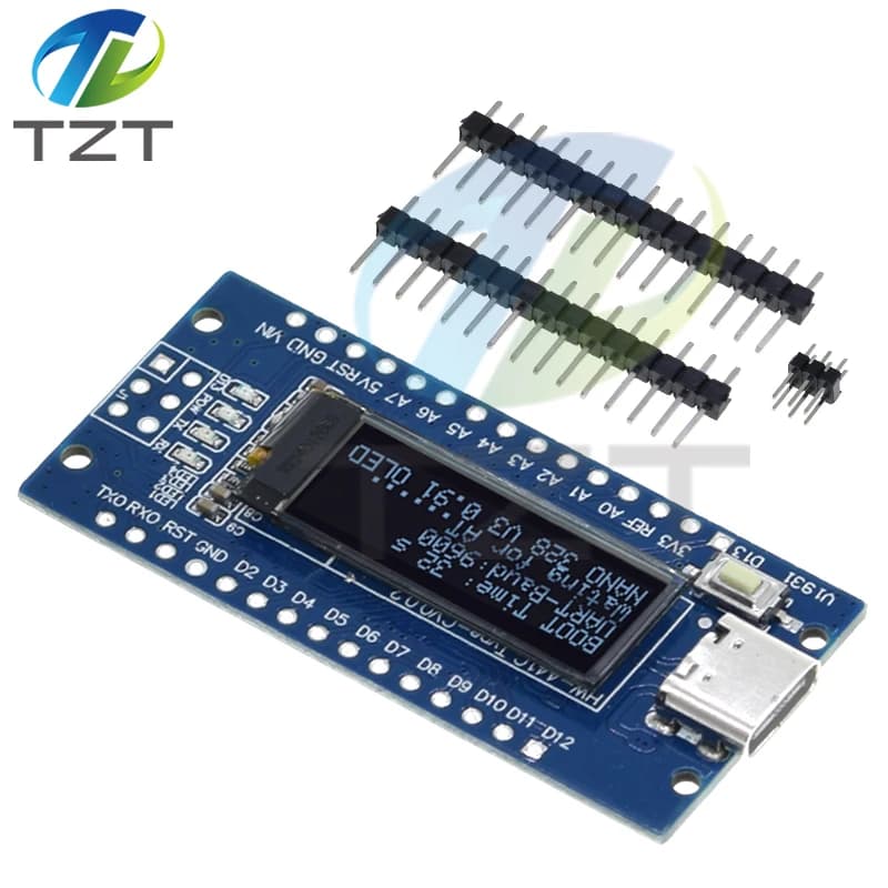 1/3PCS Nano V3.0 Atmega328P Ch340C Built-In 0.91" oled display 128*32 resolution Iic I2C compatible for Arduino Nano V3.0