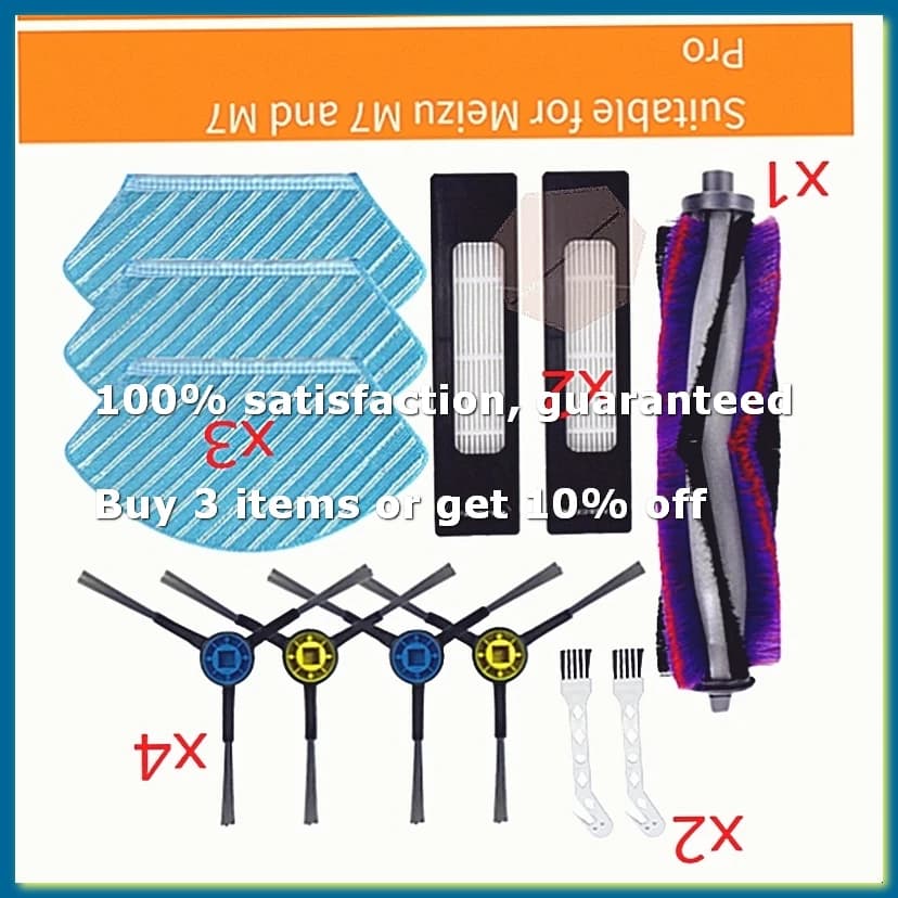 Applicable for M7 M7pro Sweeper Accessories Main Brush and Side Brush Filter and Mop Replacement Parts Brush-A009