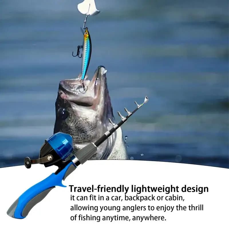 Fishing equipment for children Fishing equipment kit 1.6m/5.25 feet Telescopic fishing rod and equipment box Complete fishing kit with bait box