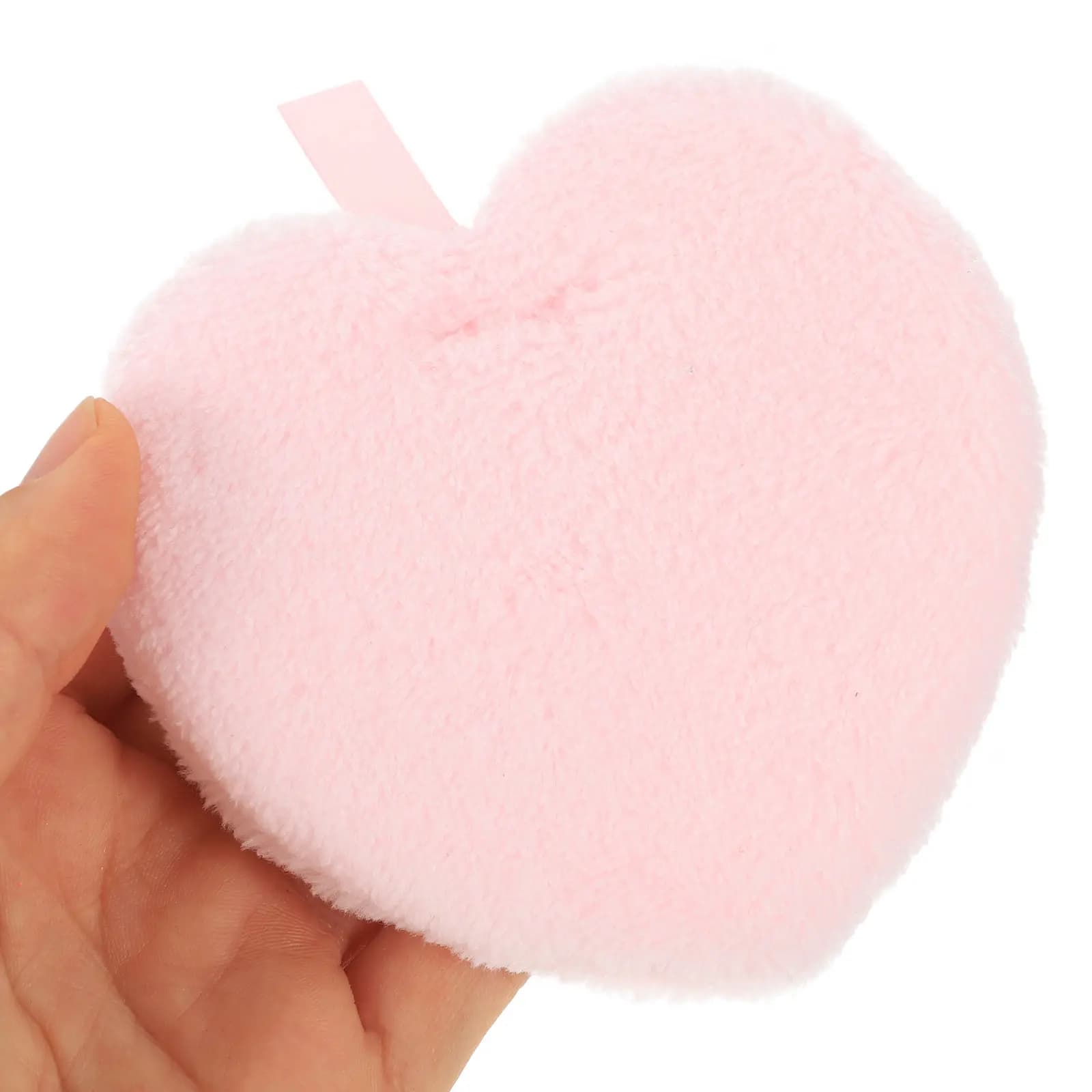Set di 4 Spugnette per Trucco a Forma di Cuore, in Cotone, Riutilizzabili e Traspiranti, per Fondotinta, Correttore, Blush e Illuminante