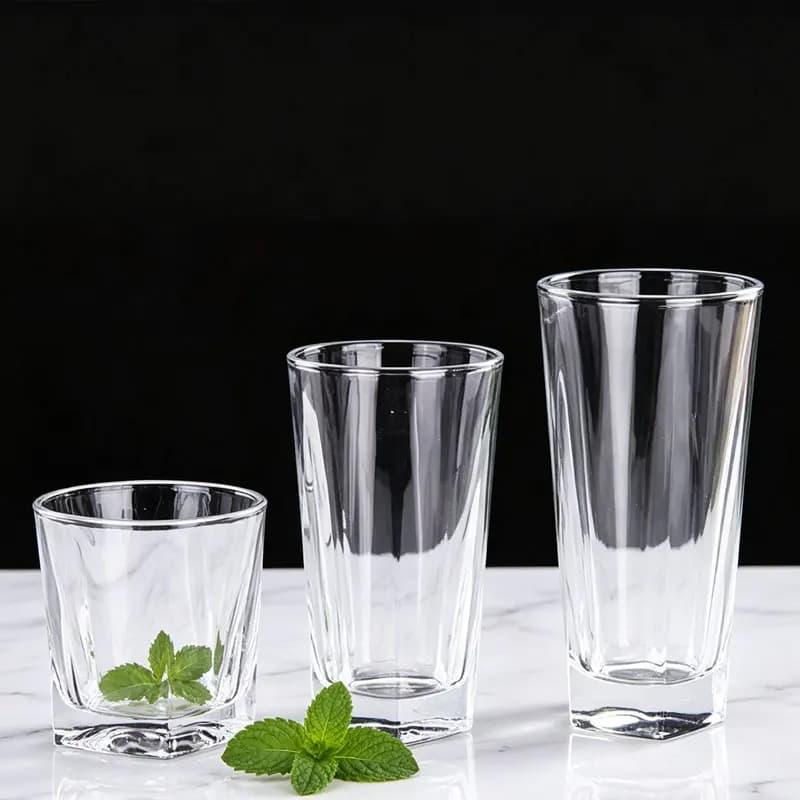 Bicchieri in Vetro Spesso per Casa, Bicchieri per Whisky, Succhi e Bevande, Bicchieri da Bar Trasparenti per Cocktail, Bicchieri per Bevande Fredde