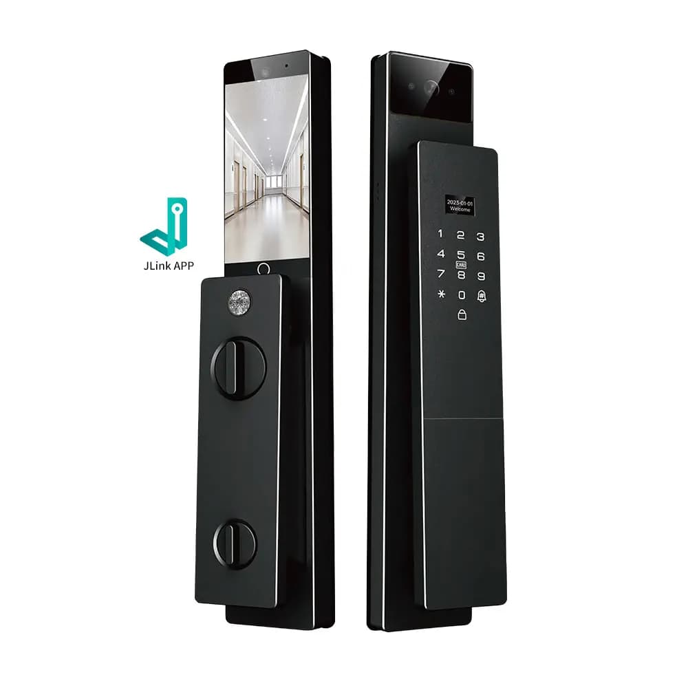 High-End Home Palm Vein J-link Wifi 3D Face Recognition Digital Biometric Fingerprint Smart Door Lock Israel Lock Body Intercom