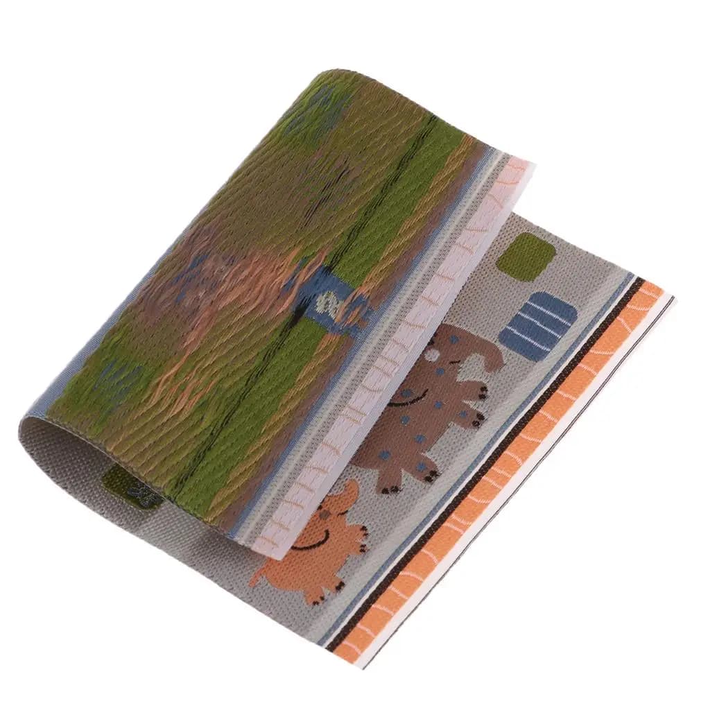 Miniature Furniture Mat Cartoon Printed Rug Dollhouse Woven Carpet for 1 12 House Living Room Decoration