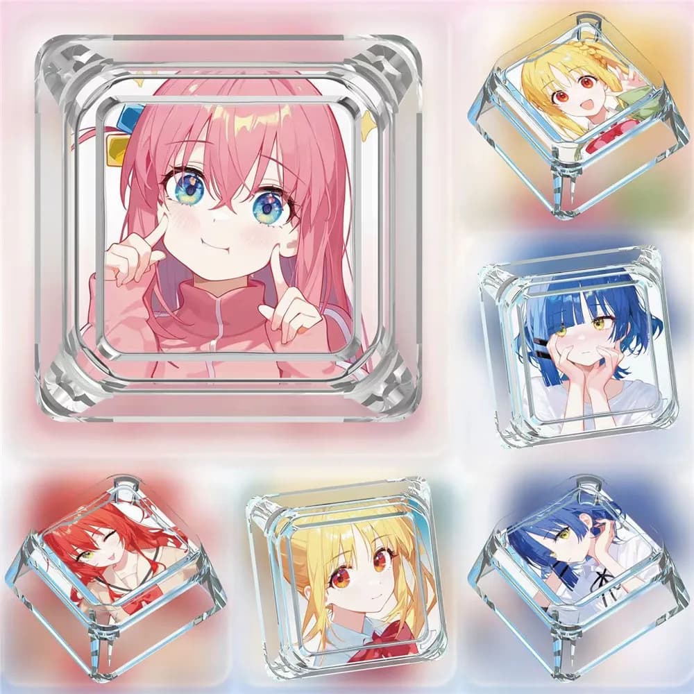 Custom Transparent Cartoon Cartoon Covers Custom Copritasti for cute Japanese anime girls for mechanical keyboard gift Cherry MX Switch