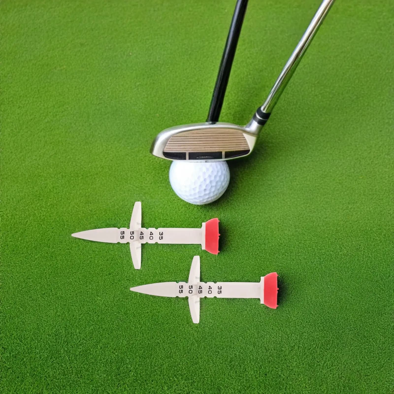 Set di 6 Tee da Golf Riutilizzabili con Regolatore di Altezza per Simulatori e Campi all'Aperto, Attrezzatura Leggera e Portatile per Allenamento