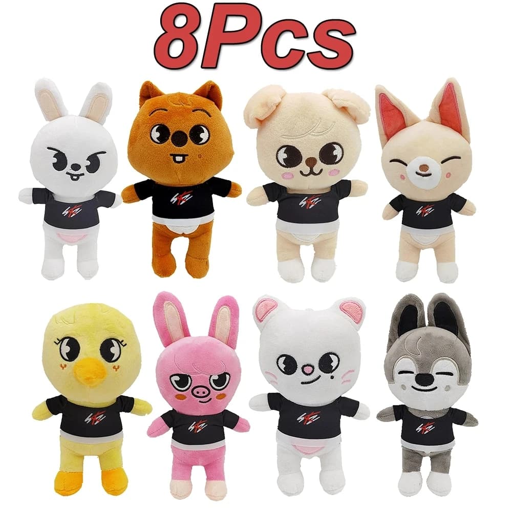 1 pz-8 pz Skzoo giocattoli di peluche 20 cm Stray Kids Peluche Lupo Chan Cartoon Peluche Peluche Bambola Kawaii Compagno Adulti Ventole @@@